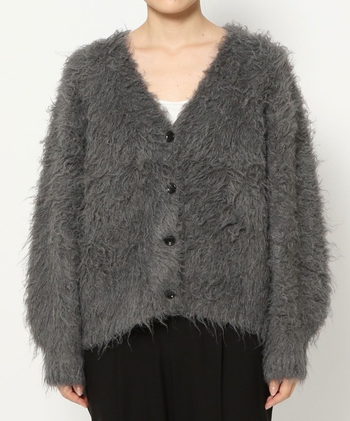 Elura（エルーラ）の「シャギーカーディガン ファーカーディガン（カーディガン/ボレロ・レディース・ブラウン系その他2/チャコールグレー/アイボリー・FREE）」の18枚目の写真