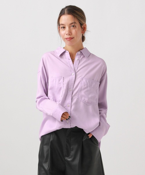 BAYFLOW(ベイフロー)の「2WAYスタンダードシャツ(シャツ/ブラウス・レディース・ブルー/カーキ/グレイッシュベージュ/ラベンダー・FREE)」の21枚目の写真