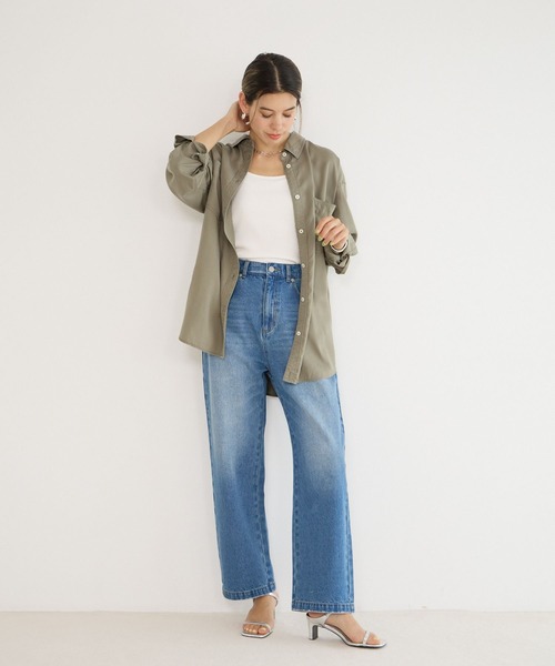 BAYFLOW(ベイフロー)の「2WAYスタンダードシャツ(シャツ/ブラウス・レディース・ブルー/カーキ/グレイッシュベージュ/ラベンダー・FREE)」の9枚目の写真