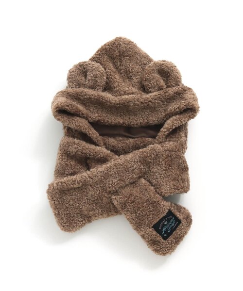 algy（アルジー）の「くまみみフード付きボアマフラー（マフラー・キッズ・オフホワイト/ブラウン・FREE）」の6枚目の写真