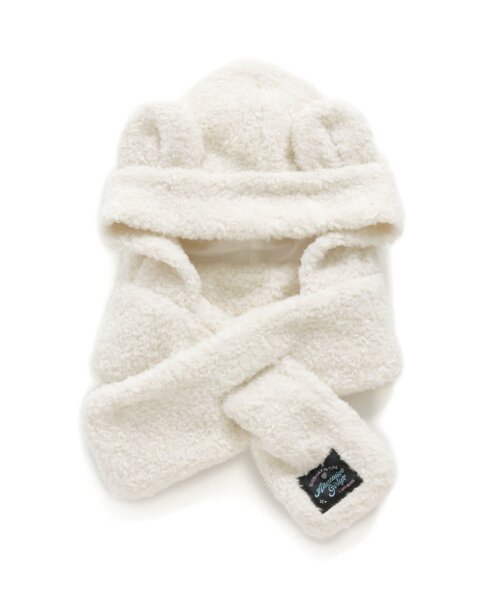 algy（アルジー）の「くまみみフード付きボアマフラー（マフラー・キッズ・オフホワイト/ブラウン・FREE）」の9枚目の写真