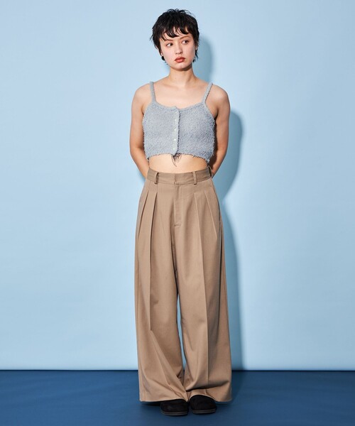 CITEN(シテン)の「<CITEN>モジャモジャ ニット キャミソール(キャミソール・レディース・ライトブルー/ホワイト・FREE)」の9枚目の写真