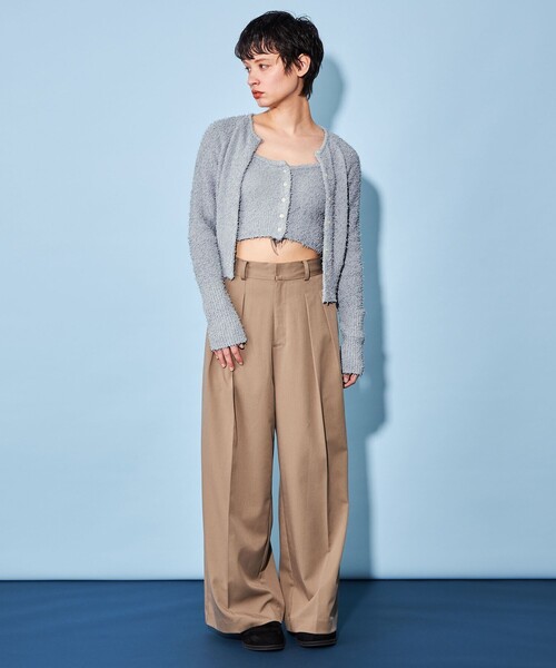 CITEN(シテン)の「<CITEN>モジャモジャ ニット キャミソール(キャミソール・レディース・ライトブルー/ホワイト・FREE)」の10枚目の写真