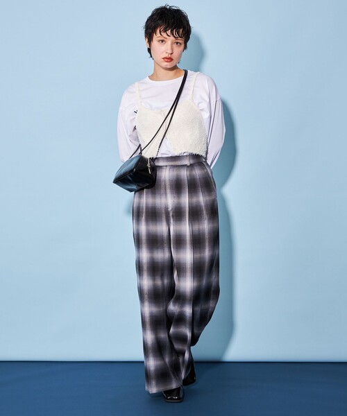 CITEN(シテン)の「<CITEN>モジャモジャ ニット キャミソール(キャミソール・レディース・ライトブルー/ホワイト・FREE)」の14枚目の写真