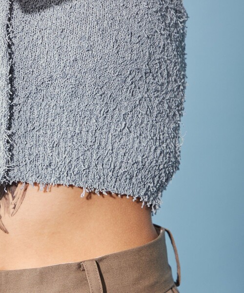 CITEN(シテン)の「<CITEN>モジャモジャ ニット キャミソール(キャミソール・レディース・ライトブルー/ホワイト・FREE)」の7枚目の写真