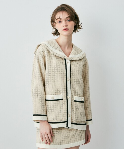 DEICY（デイシー）の「セーラーカラーツイードジャケット（テーラード