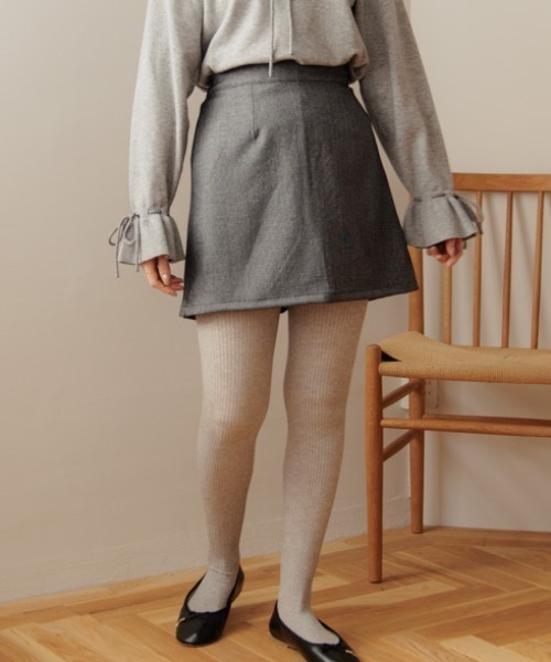 flower（フラワー）の「メランジスコート（スカート・レディース・ブラック/ブラウン・FREE）」の2枚目の写真