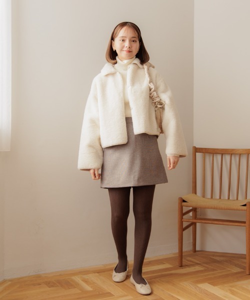 flower（フラワー）の「メランジスコート（スカート・レディース・ブラック/ブラウン・FREE）」の19枚目の写真