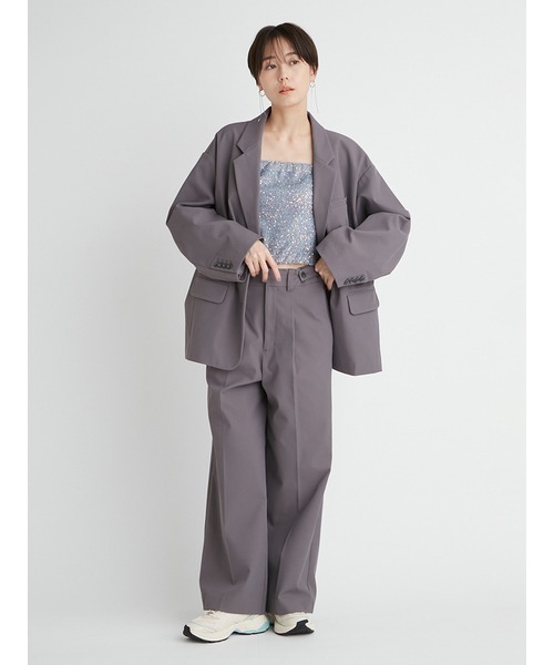 emmi(エミ)の「【emmi atelier】スパンコールビスチェ(シャツ/ブラウス・レディース・ライトブルー/ブラック・FREE)」の10枚目の写真