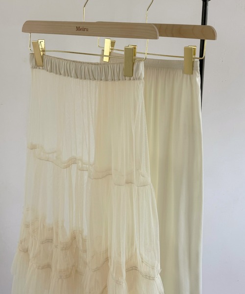 Meiru（メイル）の「【ペチコートセット】チュールティアードスカート（スカート・レディース・アイボリー/ブラック/ダークグレー・LARGE/MEDIUM/SMALL）」の19枚目の写真