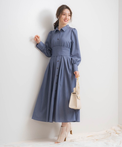 NOELA(ノエラ)の「コルセットベルト付きワンピース(ワンピース・レディース・ベージュ/ダークインディゴブルー/その他1・S/M)」の5枚目の写真