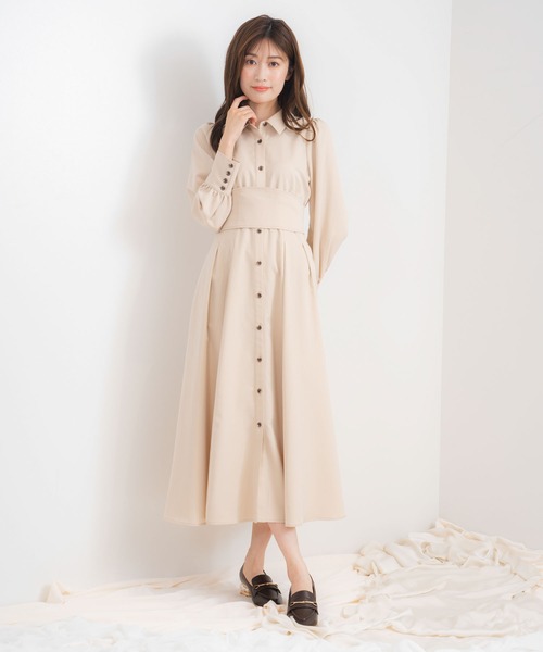 NOELA(ノエラ)の「コルセットベルト付きワンピース(ワンピース・レディース・ベージュ/ダークインディゴブルー/その他1・S/M)」の7枚目の写真