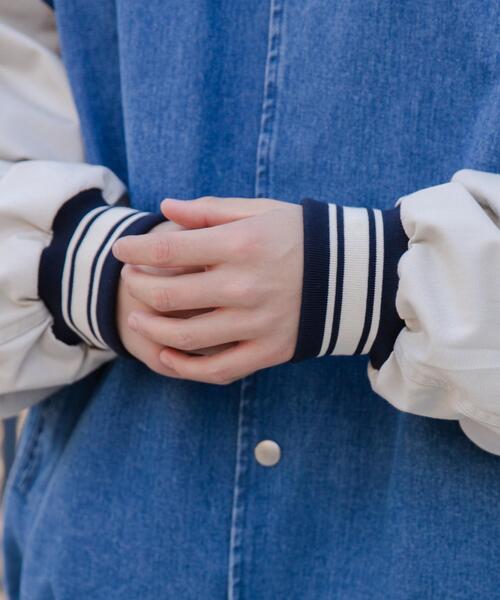 WEGO（ウィゴー）の「WEGO/デニムスタジャン（スタジャン・メンズ・ライトインディゴブルー/ブラック系その他・LARGE/MEDIUM）」の6枚目の写真