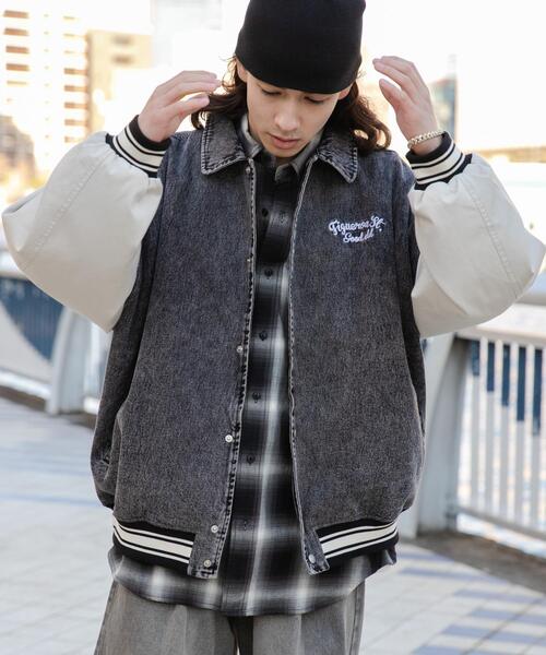 WEGO（ウィゴー）の「WEGO/デニムスタジャン（スタジャン・メンズ・ライトインディゴブルー/ブラック系その他・LARGE/MEDIUM）」の10枚目の写真