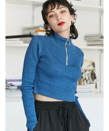 jouetie | ハーフZIPラメタートル(ニット/セーター)