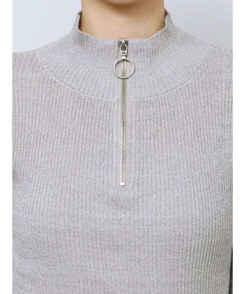 jouetie（ジュエティ）の「ハーフZIPラメタートル（ニット/セーター・レディース・ブラック/グレー/ブルー・MEDIUM）」の7枚目の写真