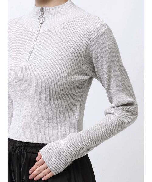 jouetie（ジュエティ）の「ハーフZIPラメタートル（ニット/セーター・レディース・ブラック/グレー/ブルー・MEDIUM）」の8枚目の写真