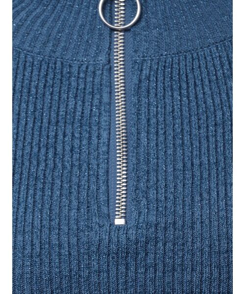 jouetie（ジュエティ）の「ハーフZIPラメタートル（ニット/セーター・レディース・ブラック/グレー/ブルー・MEDIUM）」の12枚目の写真