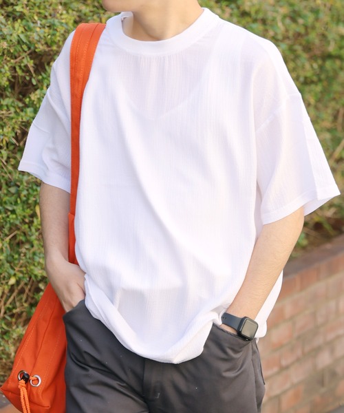 ROOPTOKYO（ループトウキョウ）の「しじら織風 シボ半袖Tシャツ オーバーサイズ ユニセックス（Tシャツ/カットソー・メンズ・ブラック/ホワイト・L/M/XL）」の5枚目の写真