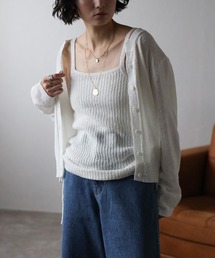 Bonjour Sagan | [SET]ミックスニットキャミ×カーディガン(アンサンブル)