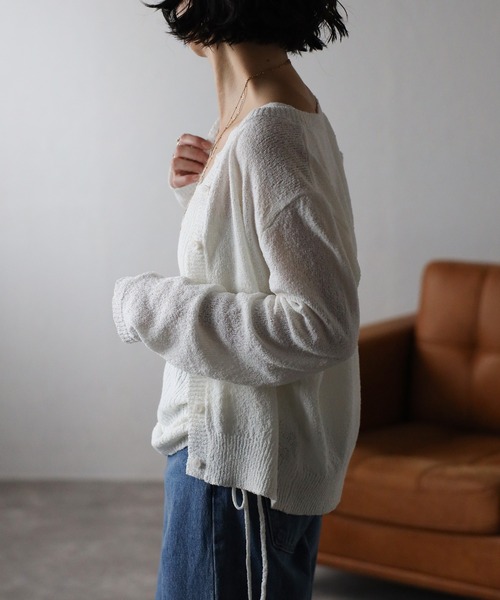 Bonjour Sagan（ボンジュールサガン）の「[SET]ミックスニットキャミ×カーディガン（アンサンブル・レディース・ライトグレー/オフホワイト/ベージュ・FREE）」の5枚目の写真