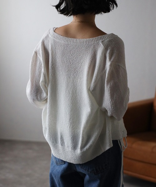 Bonjour Sagan（ボンジュールサガン）の「[SET]ミックスニットキャミ×カーディガン（アンサンブル・レディース・ライトグレー/オフホワイト/ベージュ・FREE）」の7枚目の写真