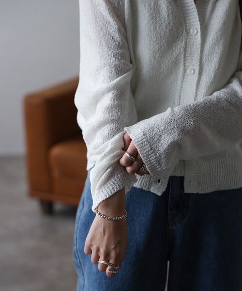 Bonjour Sagan（ボンジュールサガン）の「[SET]ミックスニットキャミ×カーディガン（アンサンブル・レディース・ライトグレー/オフホワイト/ベージュ・FREE）」の9枚目の写真