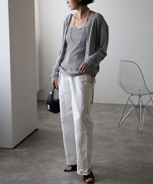 Bonjour Sagan（ボンジュールサガン）の「[SET]ミックスニットキャミ×カーディガン（アンサンブル・レディース・ライトグレー/オフホワイト/ベージュ・FREE）」の13枚目の写真