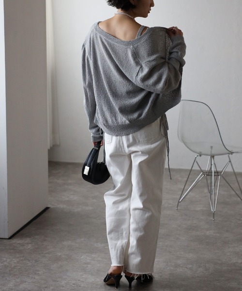 Bonjour Sagan（ボンジュールサガン）の「[SET]ミックスニットキャミ×カーディガン（アンサンブル・レディース・ライトグレー/オフホワイト/ベージュ・FREE）」の15枚目の写真