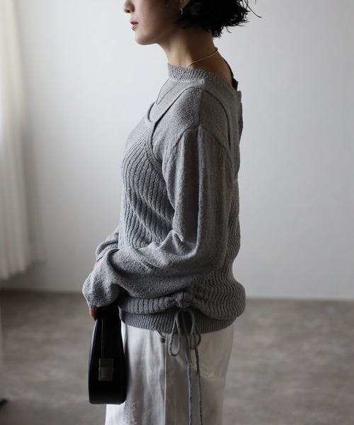 Bonjour Sagan（ボンジュールサガン）の「[SET]ミックスニットキャミ×カーディガン（アンサンブル・レディース・ライトグレー/オフホワイト/ベージュ・FREE）」の18枚目の写真