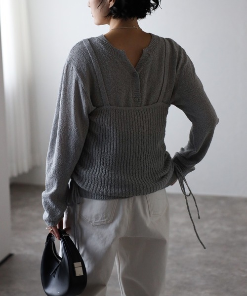 Bonjour Sagan（ボンジュールサガン）の「[SET]ミックスニットキャミ×カーディガン（アンサンブル・レディース・ライトグレー/オフホワイト/ベージュ・FREE）」の20枚目の写真