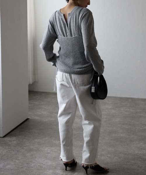 Bonjour Sagan（ボンジュールサガン）の「[SET]ミックスニットキャミ×カーディガン（アンサンブル・レディース・ライトグレー/オフホワイト/ベージュ・FREE）」の21枚目の写真