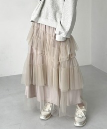 ランダムティアードチュールスカート