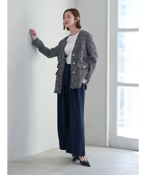 YECCA VECCA（イェッカヴェッカ）の「ウエストデザインタックパンツ（その他パンツ・レディース・グリーン/ベージュ/ネイビー・S/M）」の22枚目の写真