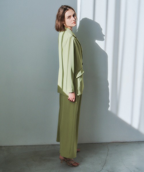 YECCA VECCA（イェッカヴェッカ）の「ウエストデザインタックパンツ（その他パンツ・レディース・グリーン/ベージュ/ネイビー・S/M）」の5枚目の写真