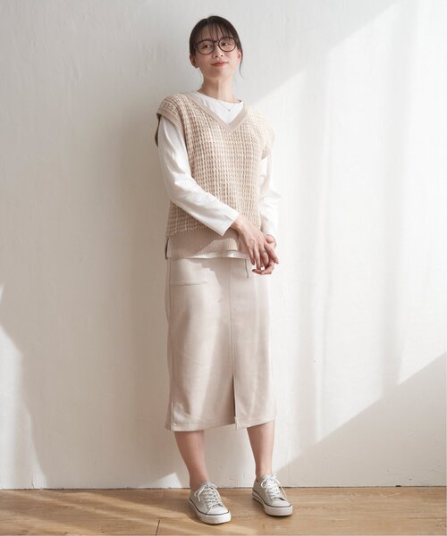 ikka(イッカ)の「カットスエードタイトスカート(スカート・レディース・ブラウン系その他/ベージュ/ブラック・M/L/S)」の13枚目の写真