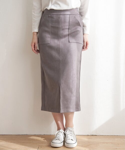 ikka(イッカ)の「カットスエードタイトスカート(スカート・レディース・ブラウン系その他/ベージュ/ブラック・M/L/S)」の5枚目の写真
