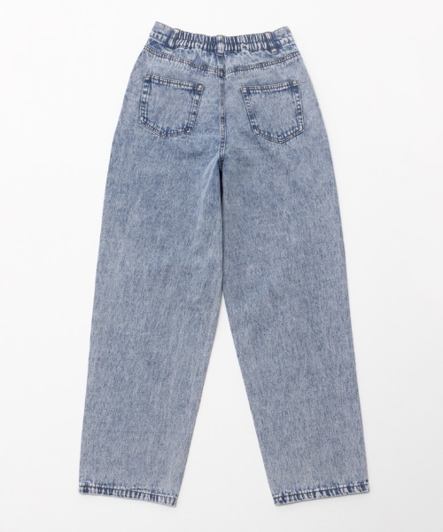 Mac-House（マックハウス）の「GOOD CREW グッドクルー ダメージワイドデニム（デニムパンツ・レディース・ケミカルウォッシュ/サックスブルー系・S/M/L）」の5枚目の写真