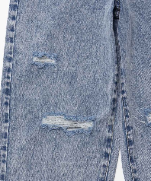 Mac-House（マックハウス）の「GOOD CREW グッドクルー ダメージワイドデニム（デニムパンツ・レディース・ケミカルウォッシュ/サックスブルー系・S/M/L）」の10枚目の写真