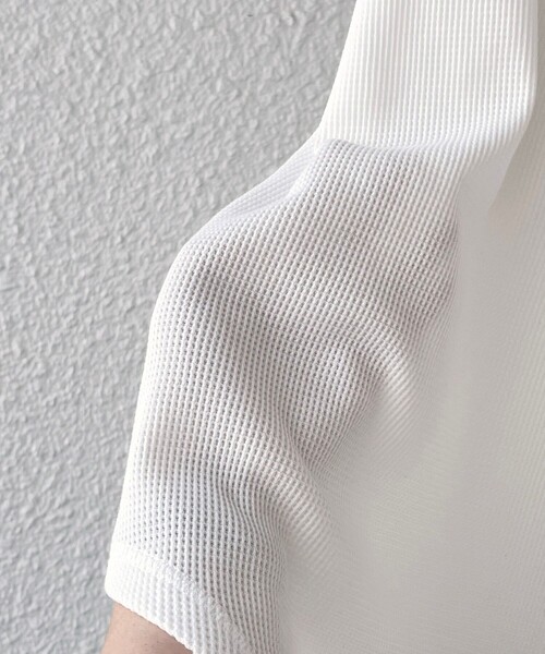 SHIPS any（シップス エニィ）の「SHIPS any:〈洗濯機可能〉ワッフル  レースアップ ラウンドヘム プルオーバー（Tシャツ/カットソー・レディース・ホワイト/ライトグレー/ネイビー/ライトグレー系1・ONE SIZE）」の19枚目の写真