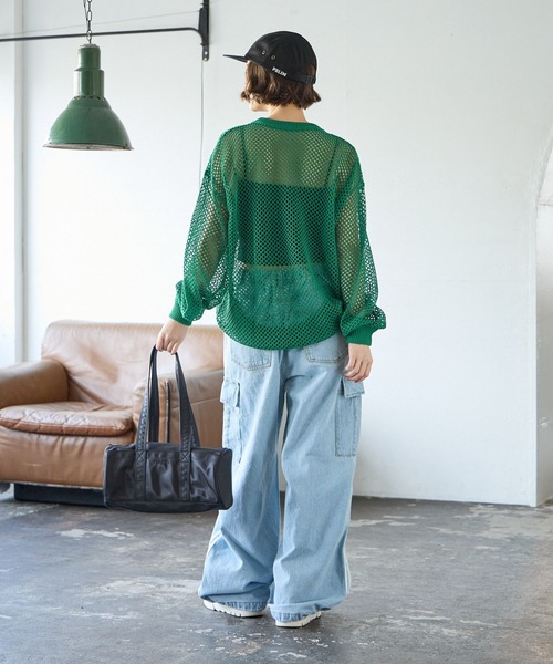 PBLIM（ページボーイリム）の「PBLIM/ナイロンボストンバック（ドラムバッグ・レディース・ブラック/グリーン・FREE）」の6枚目の写真