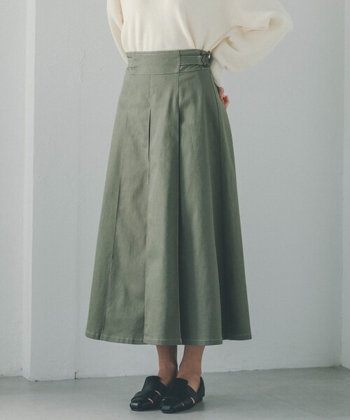 THE SHOP TK （ザ ショップ ティーケー ）の「◆【美シルエット】デニムタックスカート/手洗い可（デニムスカート・レディース・ネイビー/ベージュ/カーキ・11/12/13）」の11枚目の写真