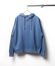 パーカー 「ピグメント加工 裏毛スウェットハーフジップパーカー レディース メンズ B.I.D. パーカー 「ピグメント加工 裏毛スウェットハーフジップ