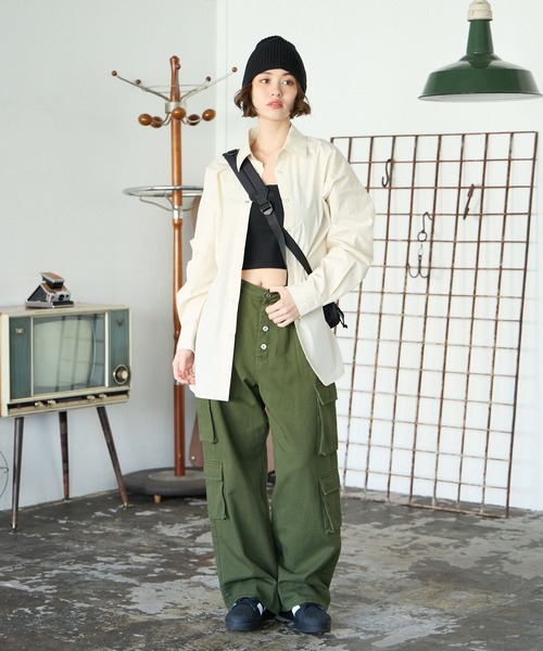 PBLIM（ページボーイリム）の「PBLIM/カラーオーバーシャツ（シャツ/ブラウス・レディース・イエロー/ブルー/クリーム・FREE）」の9枚目の写真