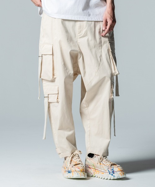 パンツ 2000's archive White buggy cargo pants SEQUENZ 90s UTILITY CARGO SWEAT PANTS / ロゴ 刺繍 カーゴ