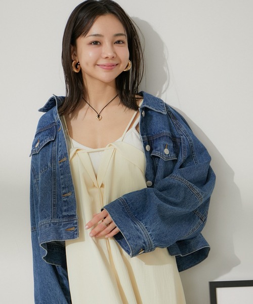 VIS（ビス）の「レイヤーデザインキャミワンピース【洗える】（ワンピース・レディース・ブラック/ブルー系その他4/イエロー系その他・FREE）」の15枚目の写真