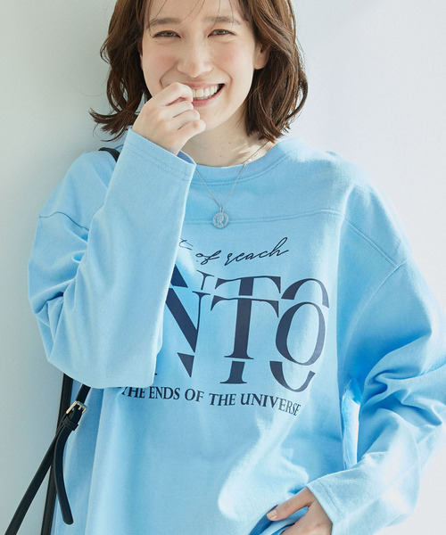 Jayro(ジャイロ)の「ロゴロングTシャツ(Tシャツ/カットソー・レディース・ネイビー/グレー/ブルー/ホワイト系その他・M)」の5枚目の写真