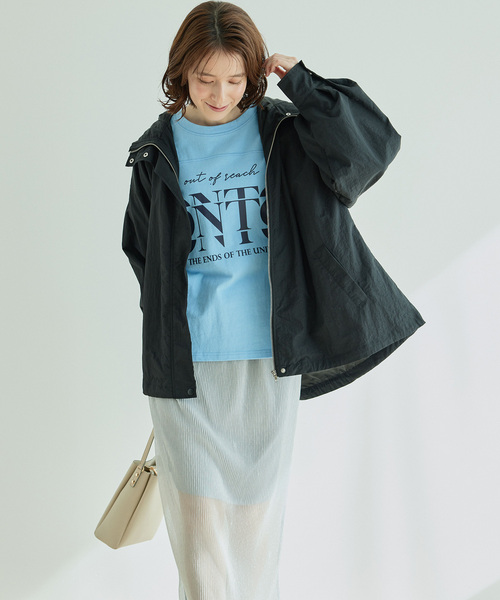 Jayro(ジャイロ)の「ロゴロングTシャツ(Tシャツ/カットソー・レディース・ネイビー/グレー/ブルー/ホワイト系その他・M)」の8枚目の写真
