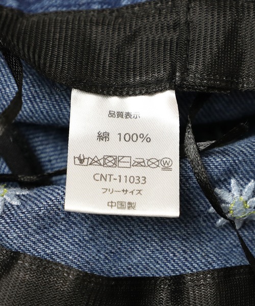 14+（イチヨンプラス）の「花柄刺繍デニムバケットハット UV（ハット・レディース・ネイビー/ブラック/ライトブルー・MEDIUM）」の12枚目の写真