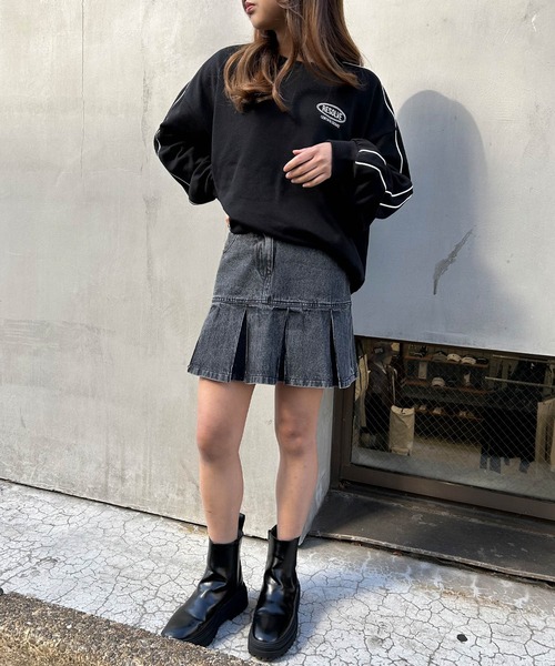 INGNI(イング)の「裾切替プリーツデニムミニスカート/C(デニムスカート・レディース・カモフラージュ/ブルー系その他/グレー/ライトグレー・FREE)」の14枚目の写真